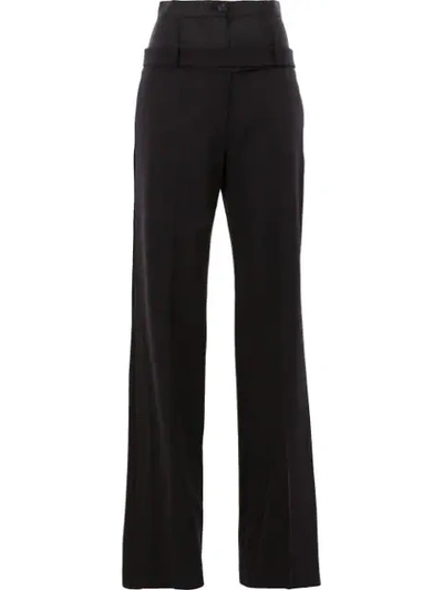 Yang Li Loose Flared Trousers - Black