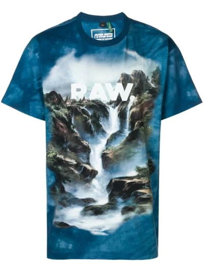 G-star Raw Research Cyber Water Printed T-shirt In Blue
