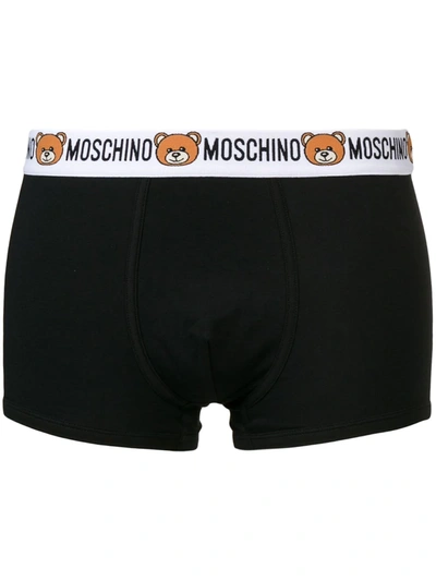 Moschino Lot De Deux Boxers En Coton Stretch In Black