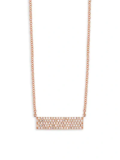 Saks Fifth Avenue 14k Gold & Natural Diamond Pendant Necklace In Rose Gold