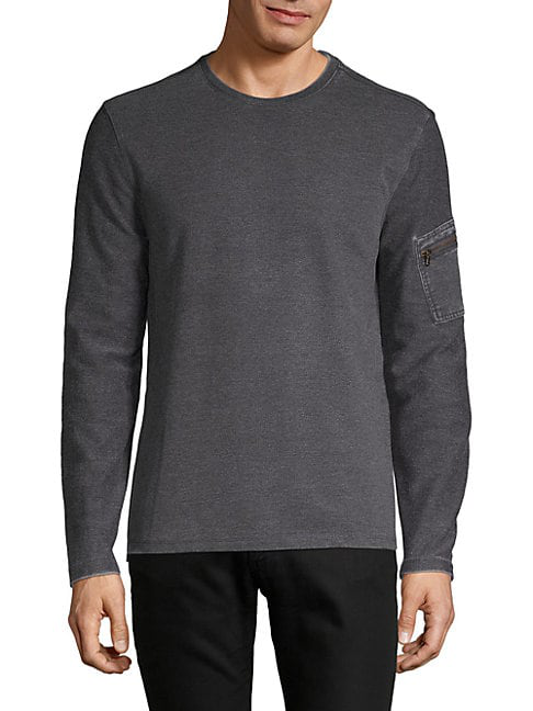 John Varvatos Classic Long-sleeve Sweater In Metal Grey | ModeSens