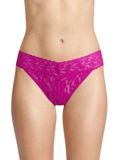 Hanky Panky Signature Lace Original Rise Thong In Belle Pink