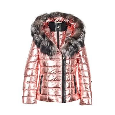 Popski London Aspen Metallic Jacket - Rose Gold