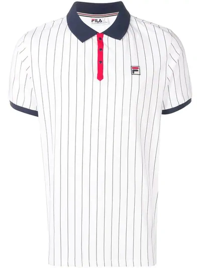 Fila Bb1 Striped Polo Shirt In White