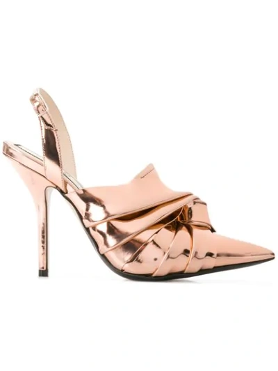 N°21 Laminated Knotted Pumps In Metallic
