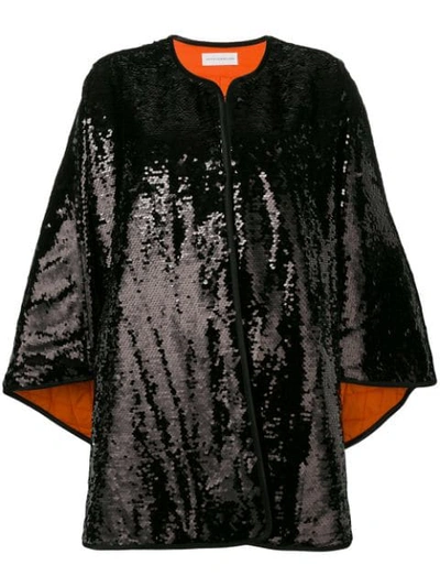 Faith Connexion Sequin Cape Coat In Black