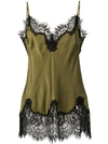 Gold Hawk Longline Lace Cami In Green