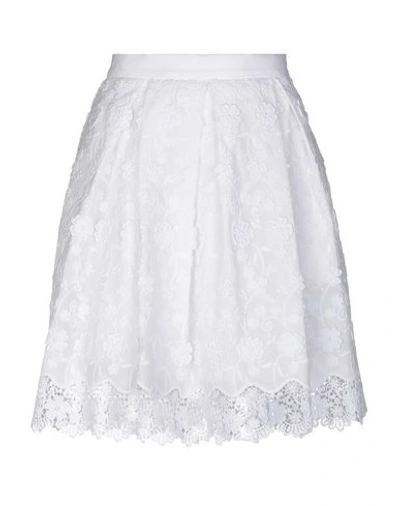 Piccione.piccione Piccione. Piccione Knee Length Skirts In White