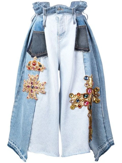 Dolce & Gabbana Cropped Wide-leg Jeans - Blue