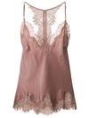 Gold Hawk Longline Lace Cami In Pink