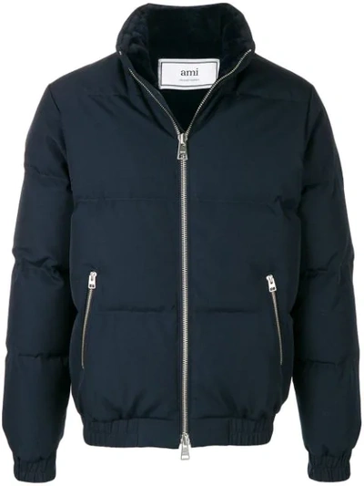 Ami Alexandre Mattiussi Lined Down Jacket In Blue