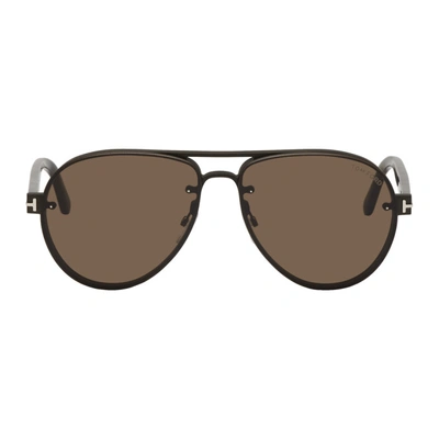 Tom Ford Black And Brown Alexei-02 Sunglasses In 12jshdkruth