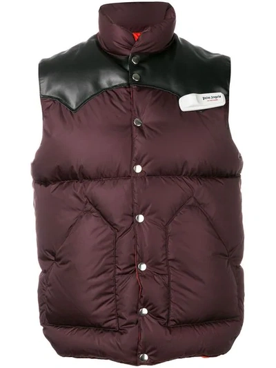 Palm Angels Logo Gilet In Purple