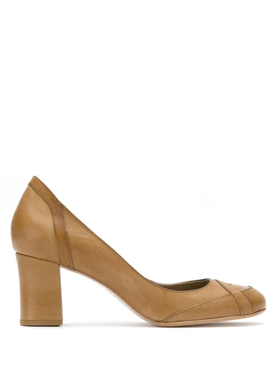 Sarah Chofakian Swan Pumps In Brown