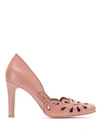 Sarah Chofakian Leather Belle Epoque Pumps In Pink