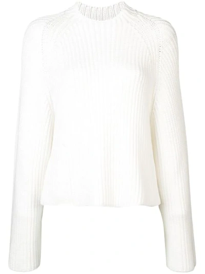 Rosetta Getty Ribbed Knit Sweater In White