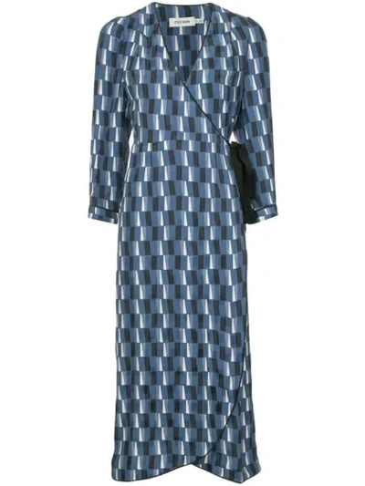 Cefinn Delilah Maxi Wrap Dress In Blue