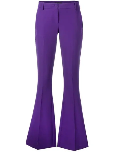 Frankie Morello Flared Tailored Trousers - Purple