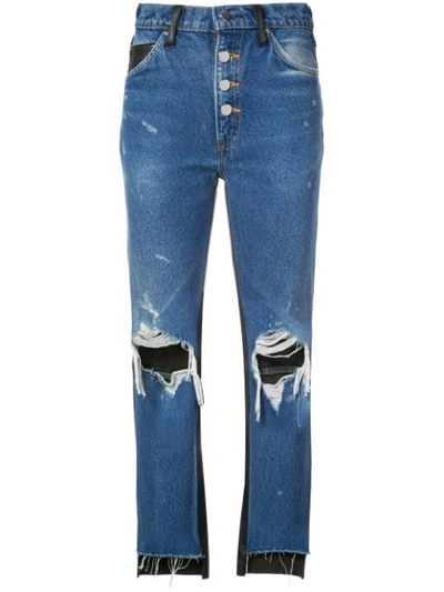 Amiri Cropped Flared Jeans In Blue