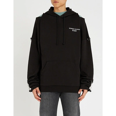 Midnight Studios Buckle-embellished Cotton-jersey Hoody In Black