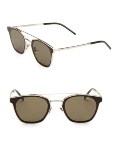 Saint Laurent 61mm Unisex Square Sunglasses In Silver