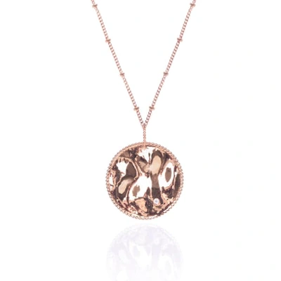 Sharon Mills London Vintage Medallion Diamond Pendant On Satellite Chain Rose Gold