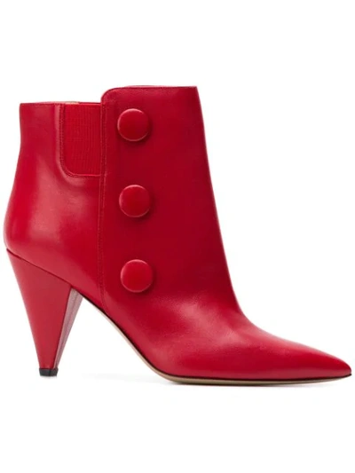 Fabio Rusconi Floral Ankle Boots In Red