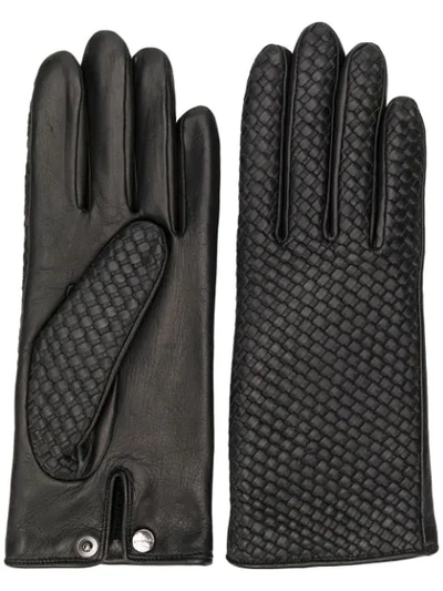 Agnelle Woven Detailed Gloves In Black