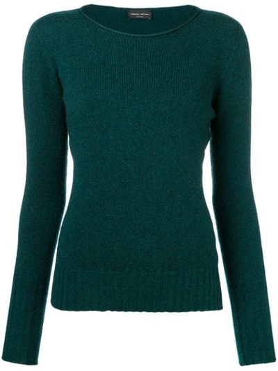 Roberto Collina Slash Neck Sweater - Green