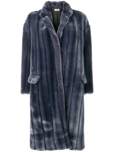 Alberto Biani Faux-fur Coat - Blue