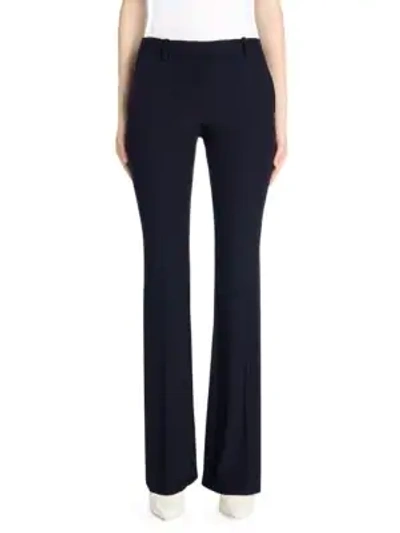 Alexander Mcqueen Narrow Bootcut Crepe Trousers In Midnight Blue