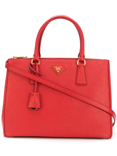 Prada Galleria Medium Tote Bag - Red