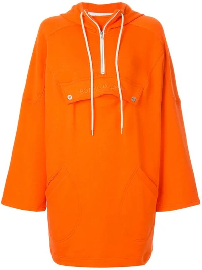 Walk Of Shame Hoodie-style Dress In Orange