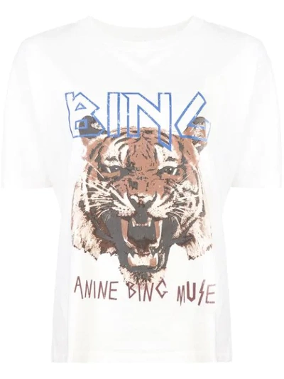 Anine Bing Tiger Graphic Tee In White ModeSens