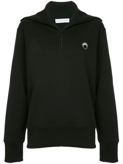 Marine Serre Half Zip Pullover In Black