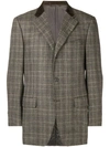 Canali Checked Blazer In Brown