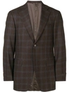 Canali Checked Blazer In Brown