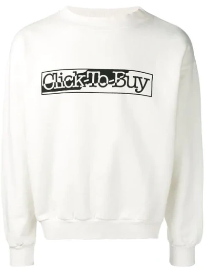 Aries Click To Buy Slogan Sweatshirt In White