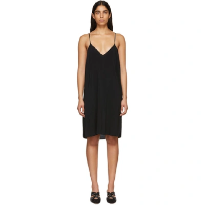 Raquel Allegra Black Simple Slip Dress