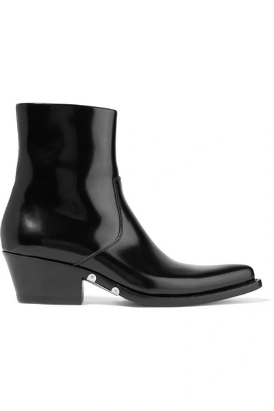 Calvin Klein 205w39nyc 50mm Tiesa Brushed Leather Cowboy Boots In Black |  ModeSens
