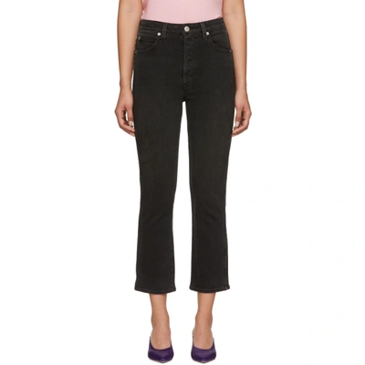 Amo Black Chloe Crop Piping Jeans In 322 Blk/ntl