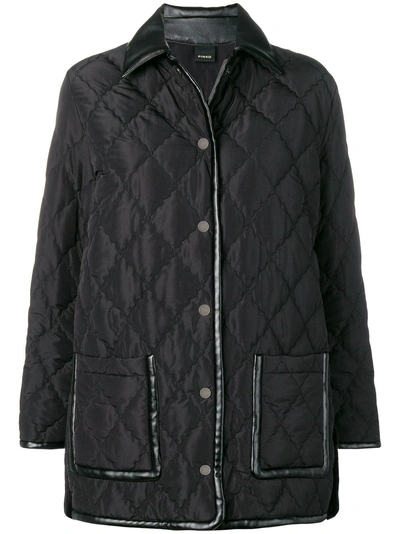 Pinko Quilted Press Stud Jacket In Black