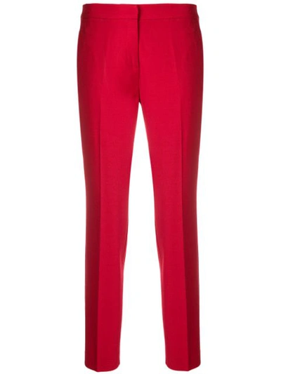 Pinko Cropped Tailored Trousers In Red