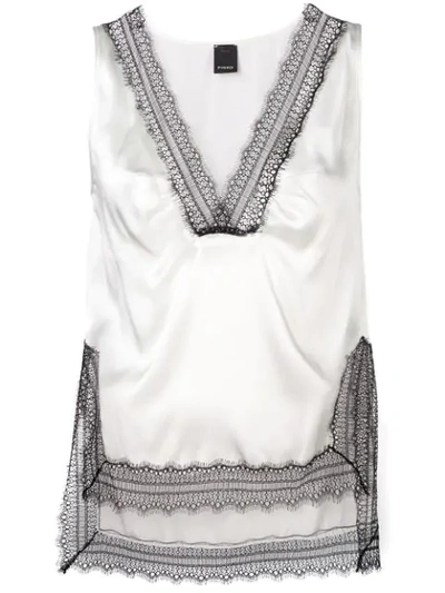 Pinko Lace Detailed Vest Top In White