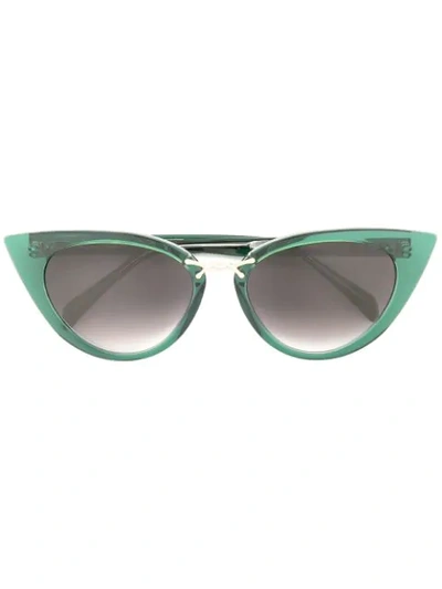 Oscar De La Renta Rectangle Cat-eye Sunglasses In Green