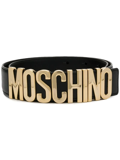 Moschino Logo Belt - Black