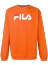 Fila Logo Print Sweatshirt - Orange