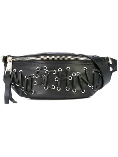 Moschino Lace-up Logo Belt Bag - Metallic