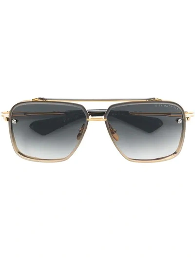 Dita Eyewear Square Gradient Sunglasses In Gold