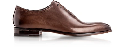 Moreschi Shoes Montreal Brown Antiqued Calfskin Oxford Shoes